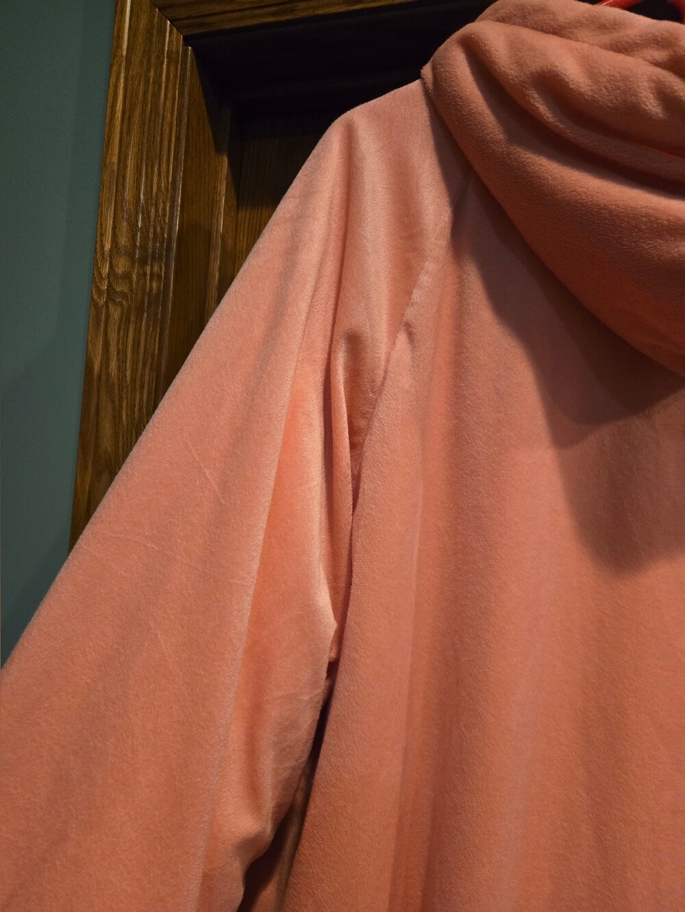 Plush Hooded Lounge Poncho in Soft Pink - Picture 14 of 16